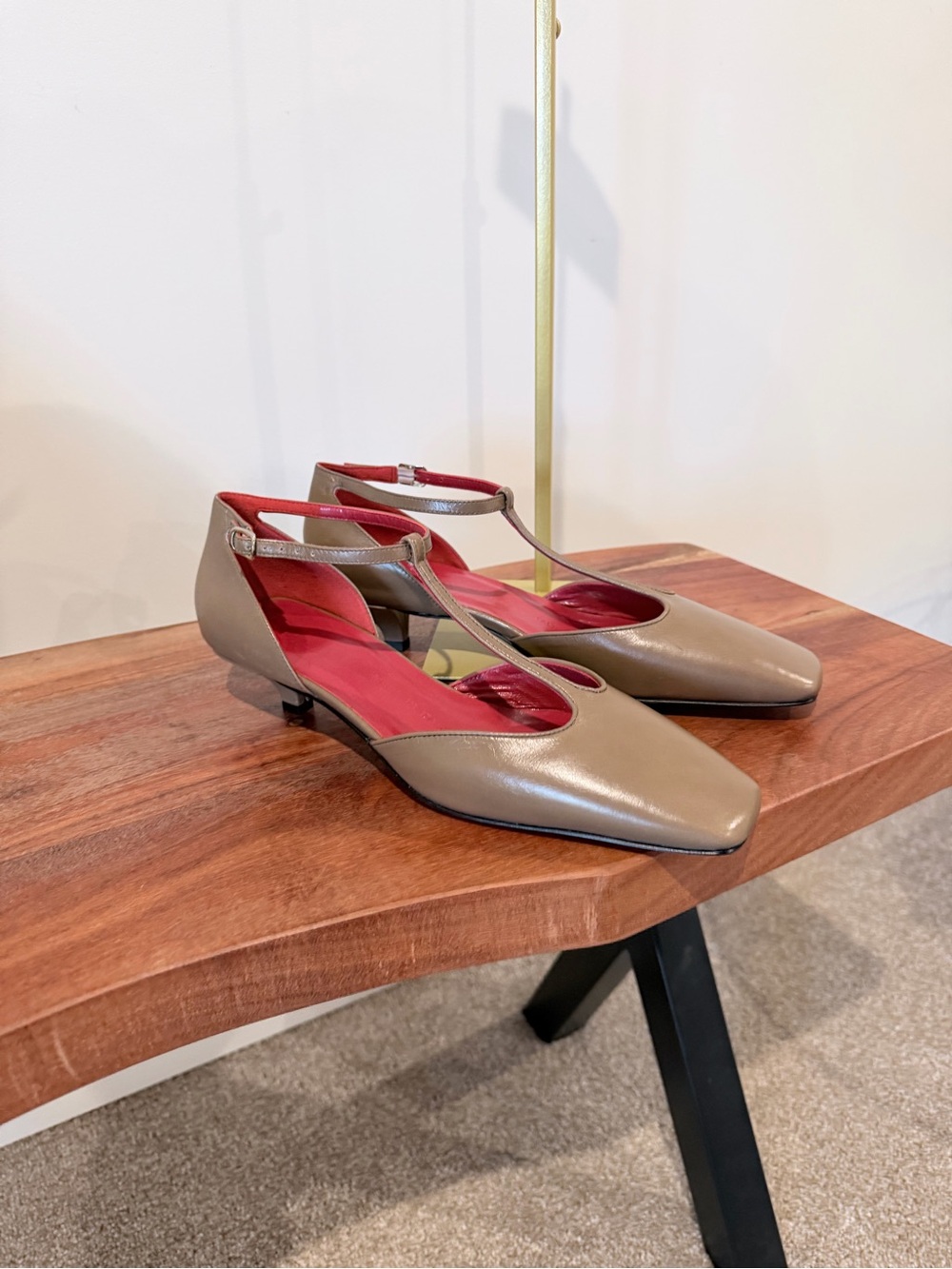 J.Crew Italian Leather Taupe Kitten Heels